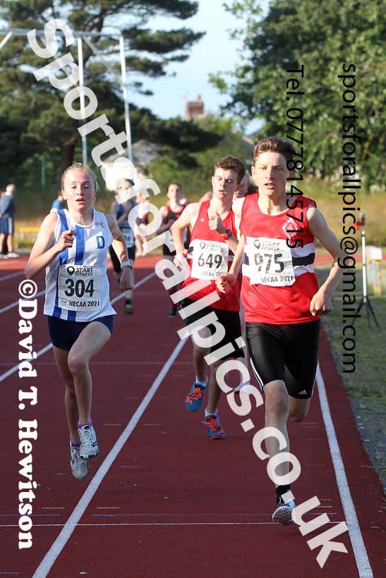 800 metres, 2021 North East Grand Prix No.4, Monkton, Wednesday, June 30th. Photo: David T. Hewitson/Sports for All Pics